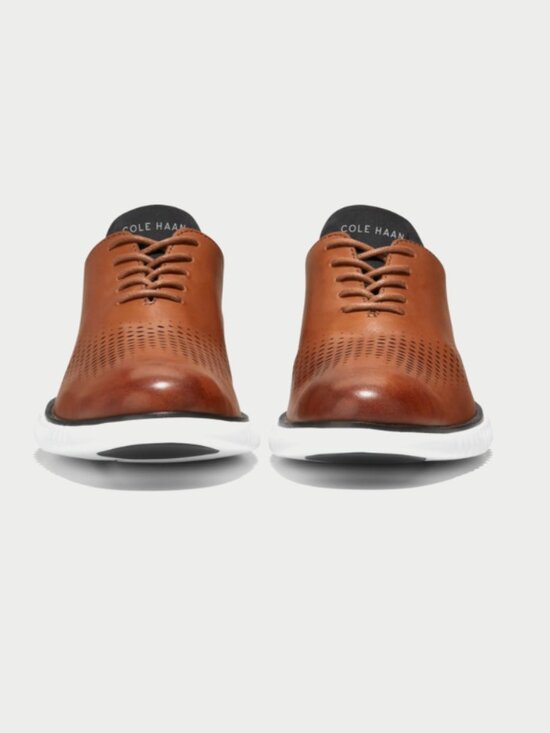Cole Haan Men\'s 2.ZERØGRAND Laser Wingtip Tan Perforated Leather Lace-Up Oxfords main image 7
